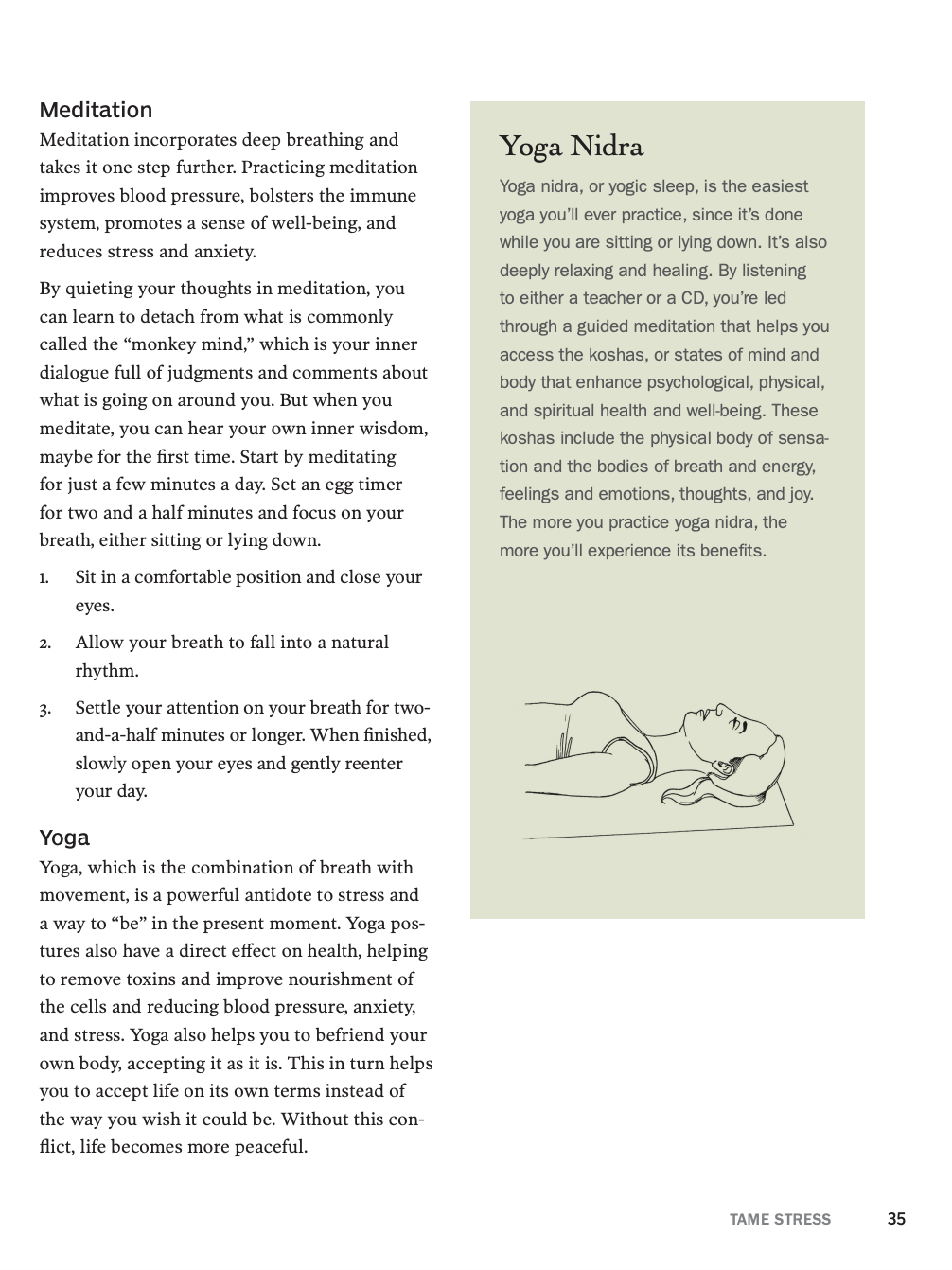 Meditation & yoga page